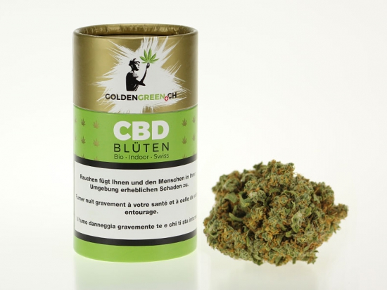 333 Gold CBD Cannabis Buds / Blüte 1.8g in Runddose