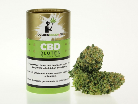 585 Gold CBD Cannabis Buds / Blüte 1.8g in Runddose